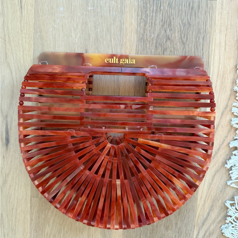 Cult Gaia Tan Acrylic Clutch